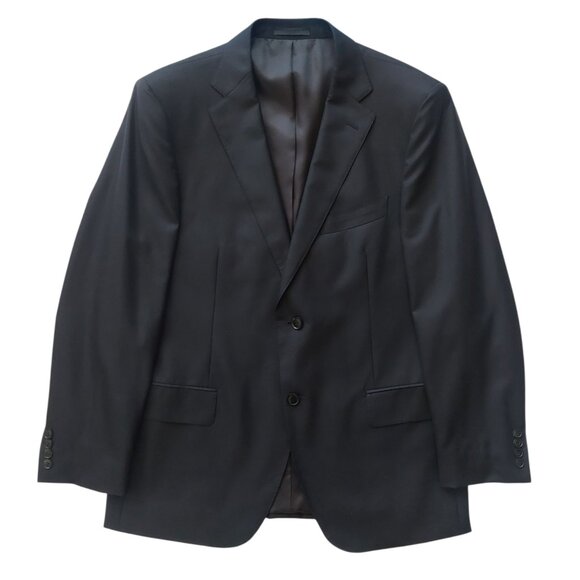 Sarar Sartoria Ermemegildo Zegna Fabric Black Wool Blazer Men's Size EU52/US42 - Picture 1 of 8
